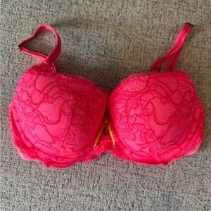 Victoria's Secret Balconet Neon Pink Lace Bra